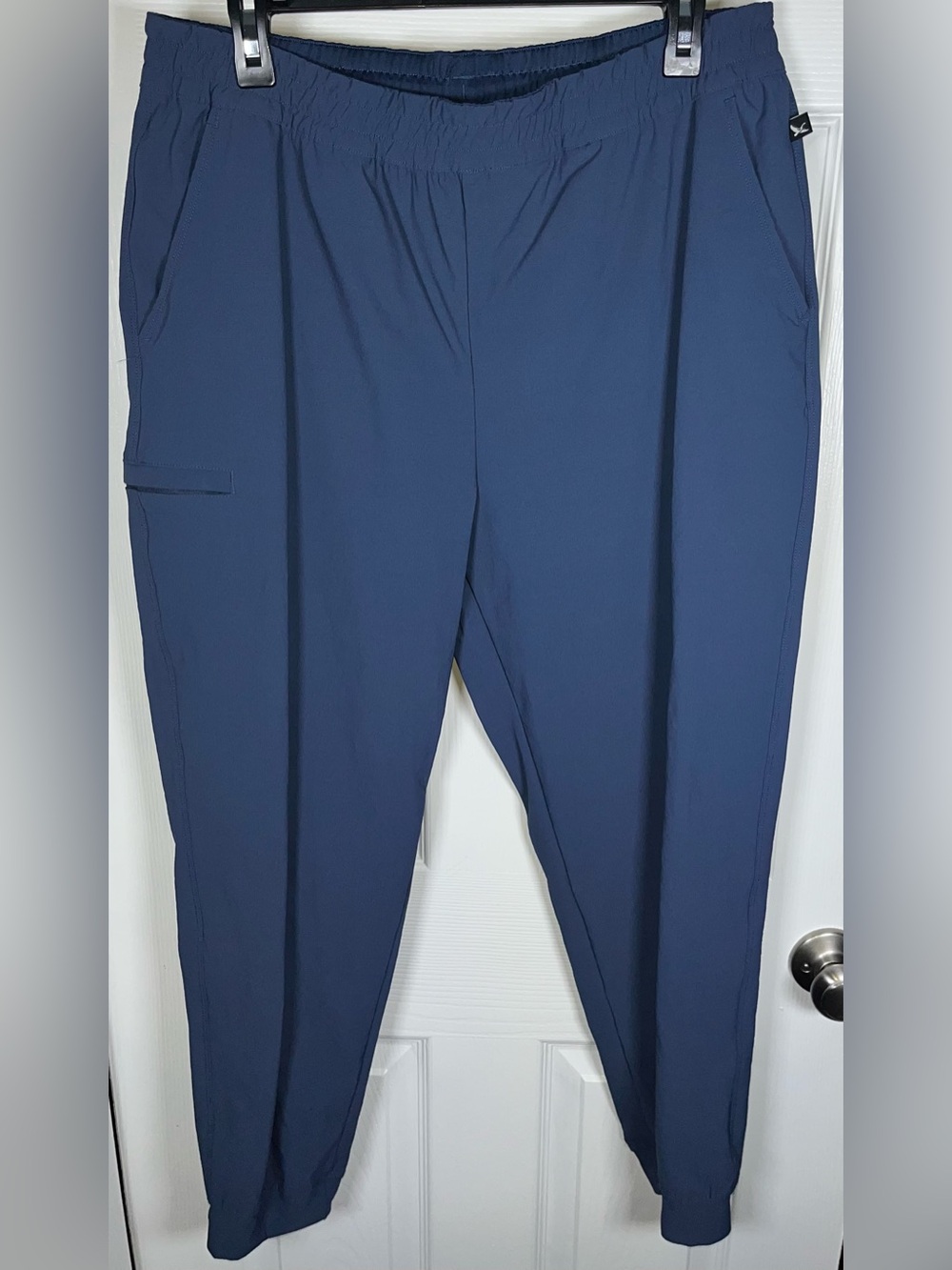 Eddie Bauer Women's Joggers Pants Rain Resistant Size Large Blue Softshell Nylon